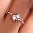 Round diamond ring, rose gold ring, handmade jewelry