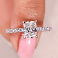 Radiant Cut Diamond Ring in Cathedral Setting