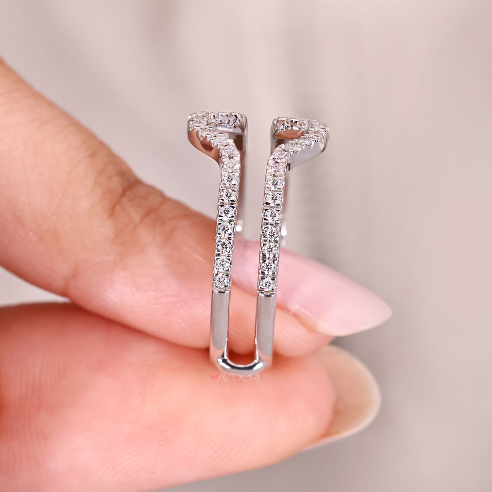 Round diamond ring enhancer band handmade.
