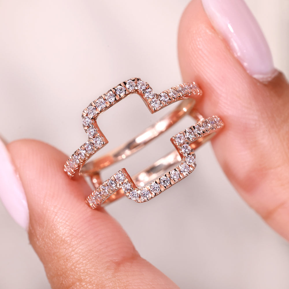 Wrap guard enhancer band with diamond accents.
