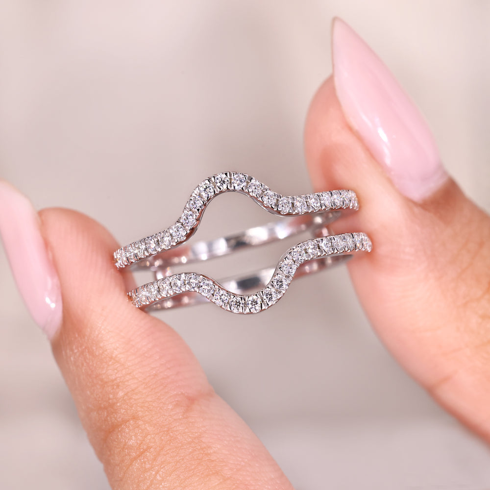 Wrap guard band with round diamond accents.
