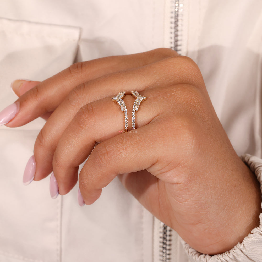 Avideri wedding band with round diamonds.