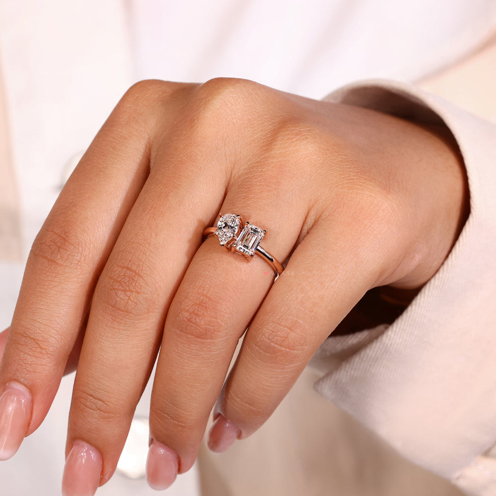 Sophisticated pear shaped engagement ring crafted for elegance and charm.
