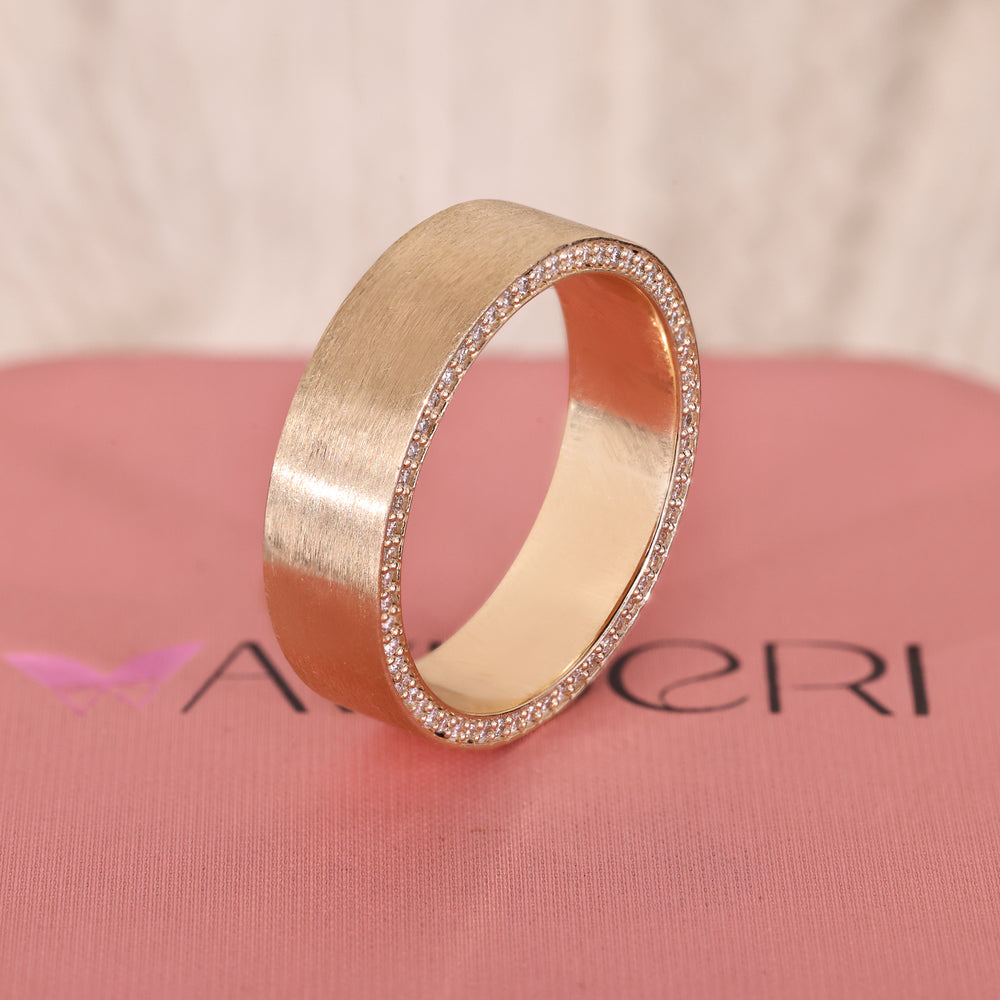 Mens round cut diamond eternity ring.
