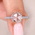 Round rose cut diamond ring with pave style band.