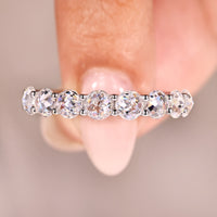 Round Rose Cut Wedding Band In Half Eternity