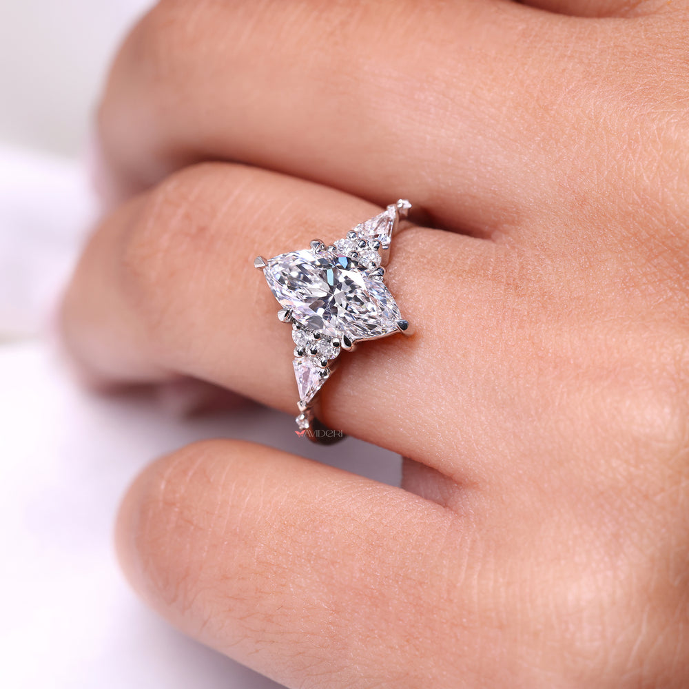 Muse set ring highlights center stone with clean, elegant structure.