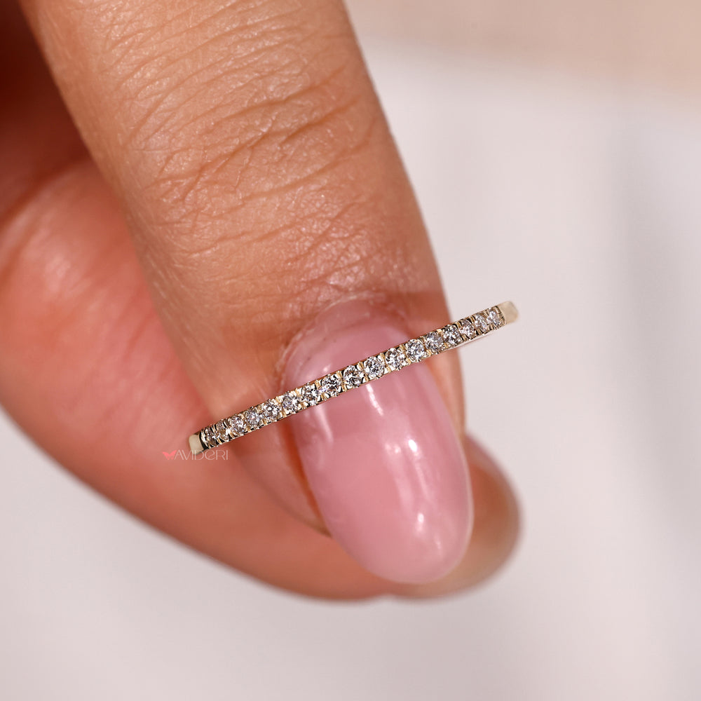 A handmade thin wedding band, crafted with precision for a timeless look.

