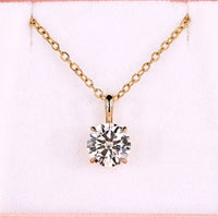 Round Solitaire Pendant In Yellow Gold