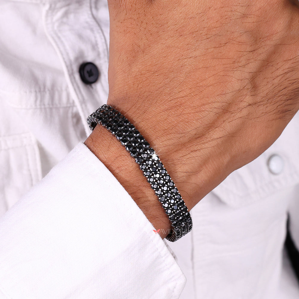 men tennis bracelet Black Tennis Bracelet tennis bracelets black moissanite bracelet
