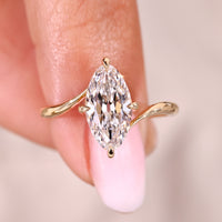 Marquise Old European Solitaire Diamond Ring
