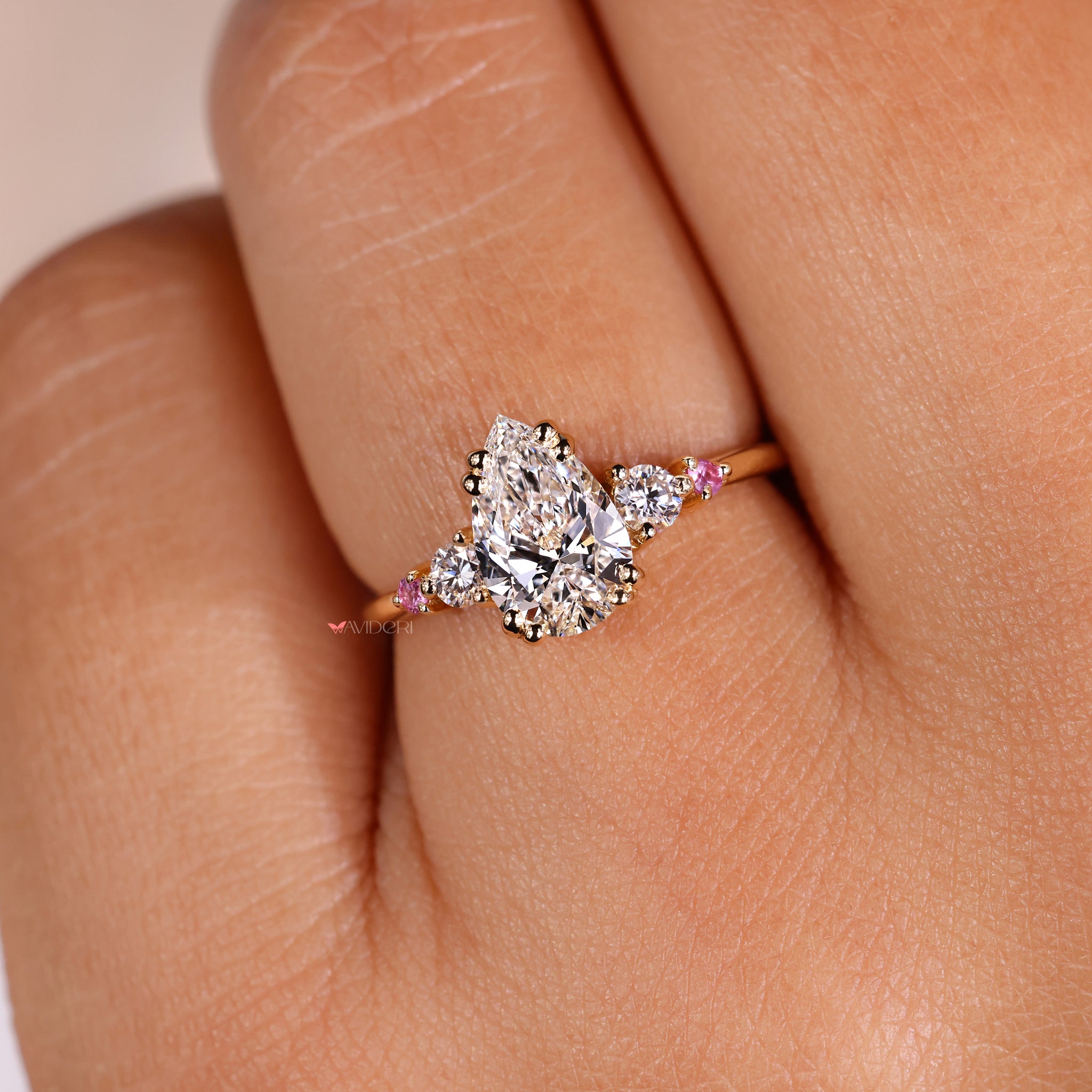 Stunning 5 stone engagement ring symbolizing everlasting love and unity.
