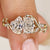 Toi et moi diamond ring with pear and radiant cuts.
