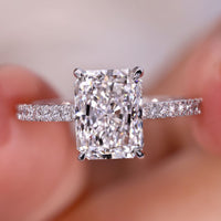 Radiant Cut Diamond Ring – Hidden Halo Style