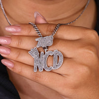 Round Cut White Gold Hip Hop Style Pendant