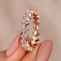 Rose Gold Eternity Band compass prong