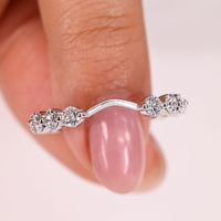 White Gold Wedding Band Round Diamond