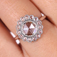 Round Rose Cut Diamond Ring in a white gold setting for a unique and elegant look.