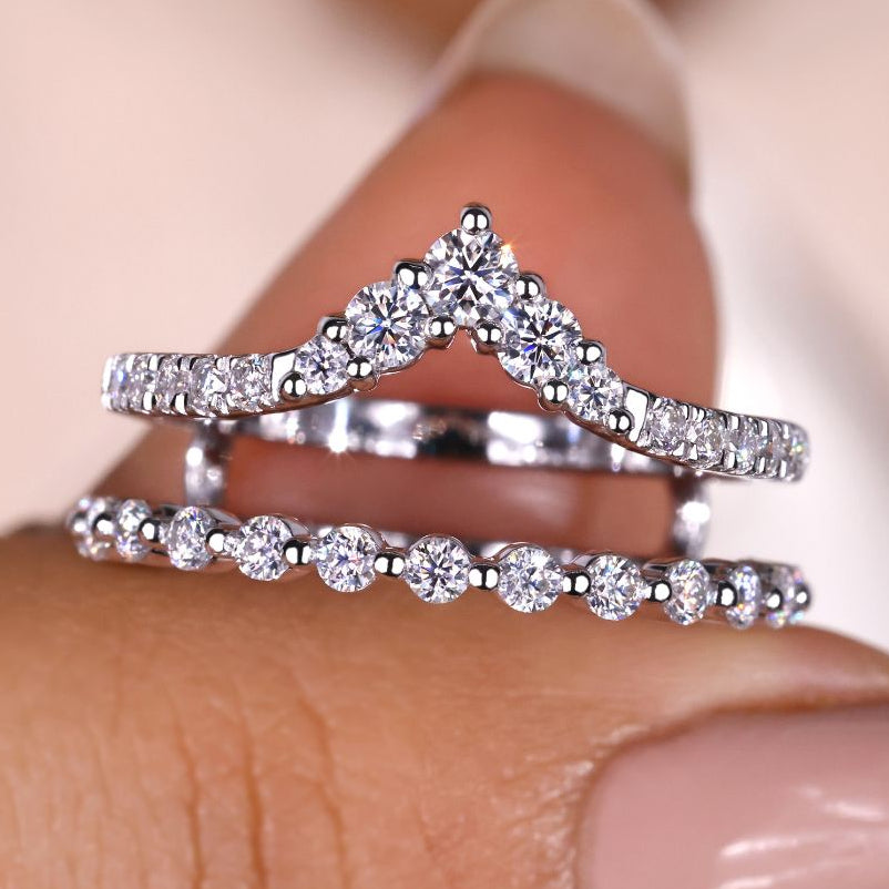 Ring enhancer wedding band designed for added elegance.
