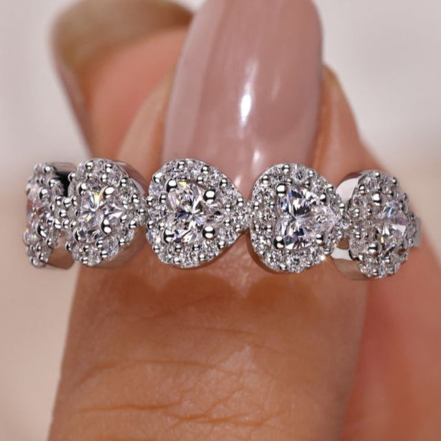 Heart-shaped diamond band with a delicate finish.
