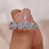 Heart Shaped Diamond Band In Halo Style