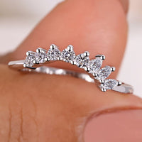 Marquise Diamond Wedding Band Curvy Tiara Shape
