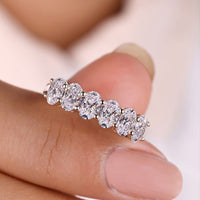 Oval Diamond Wedding Band In Half Eternity