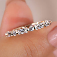 Baguette And Round Diamond Band In Eternity Style