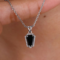 Coffin Pendant With Halo Moissanite Design