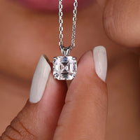 Asscher Cut Pendant In Solitaire Setting