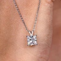 Solitaire Princess Cut Pendant