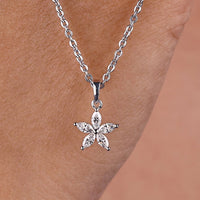 Unique Marquise Cut Moissanite Pendant In Flower Shape