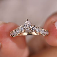 Pear Shaped Diamond Band in Chevron Style