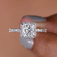 Moissanite princess cut ring in a stunning design.
