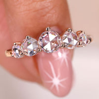 Rose Gold Wedding Band – Rose Cut Diamond