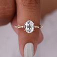 Moissanite Celtic engagement ring featuring intricate knotwork.
