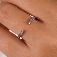 White Gold Open Gap Band Round Cut