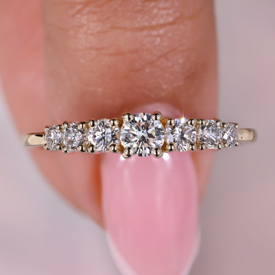 Round diamond eternity band with sparkling diamonds
