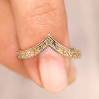 V Shaped Vintage Wedding Band