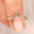 Vintage wedding band with v shaped art deco.
