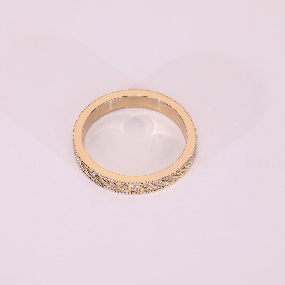 Handmade vintage eternity band milgrain style.
