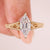 Vintage hexagon step cut diamond solitaire ring.
