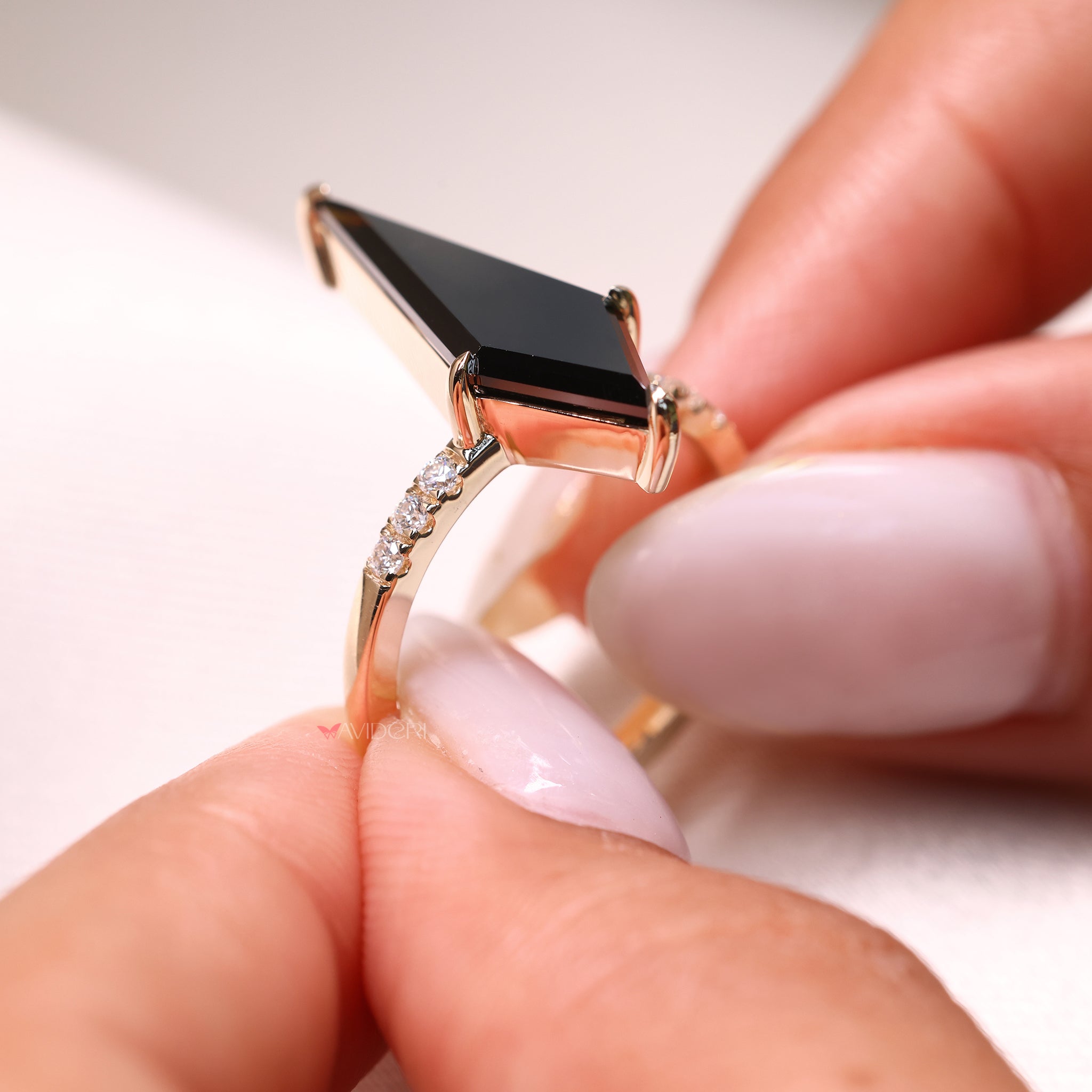 4 claw prong ring with secure setting and sharp stone edges.
