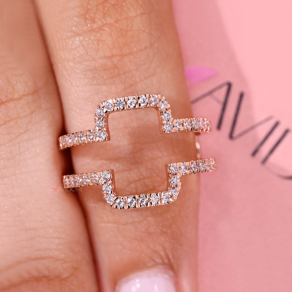 Round diamond band with enhancer wrap style.
