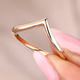 Chevron wedding band in v shaped style.
