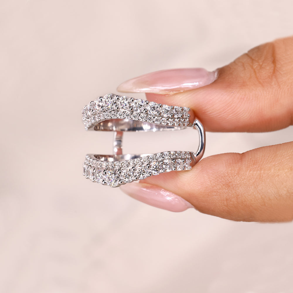 Handmade enhancer band with pave setting.
