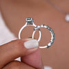 White Gold Bridal Set offering a sleek and classic finish for the engagement ring and wedding band.