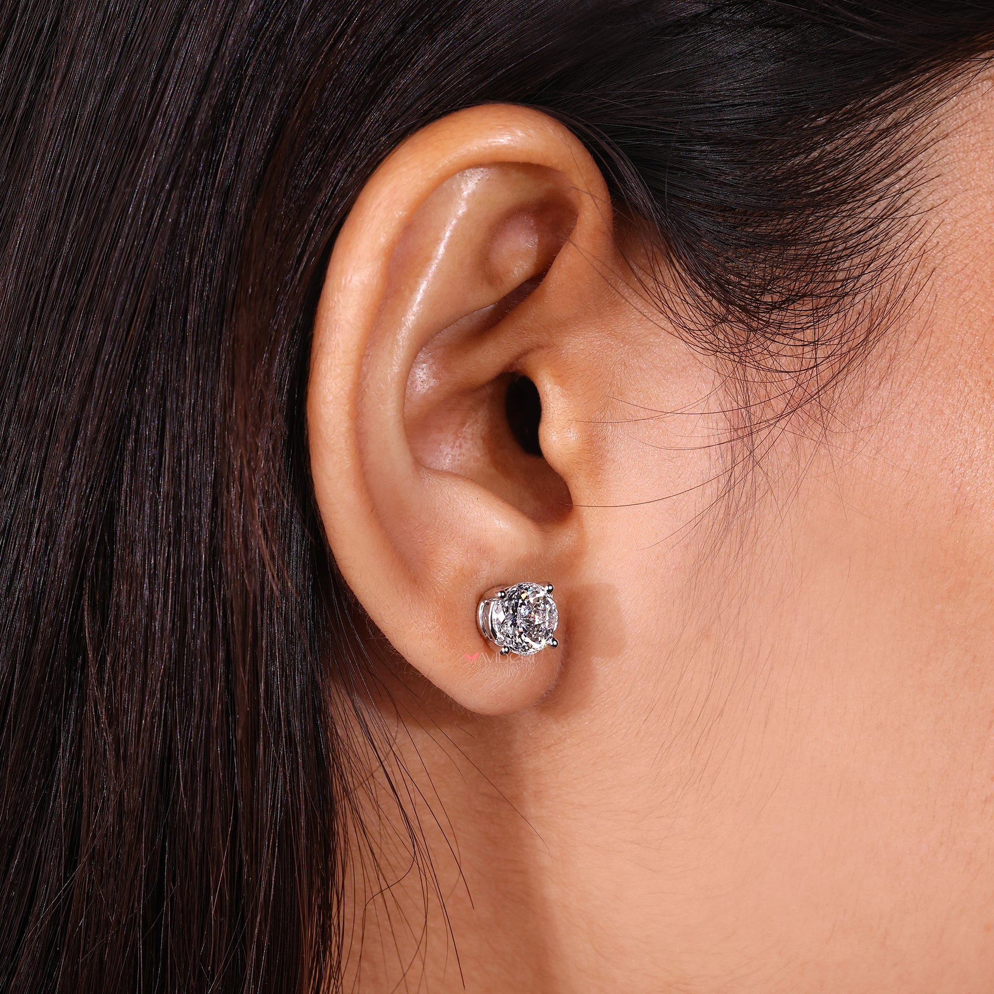 Portuguese cut diamond earrings as anniversary gift for her.
