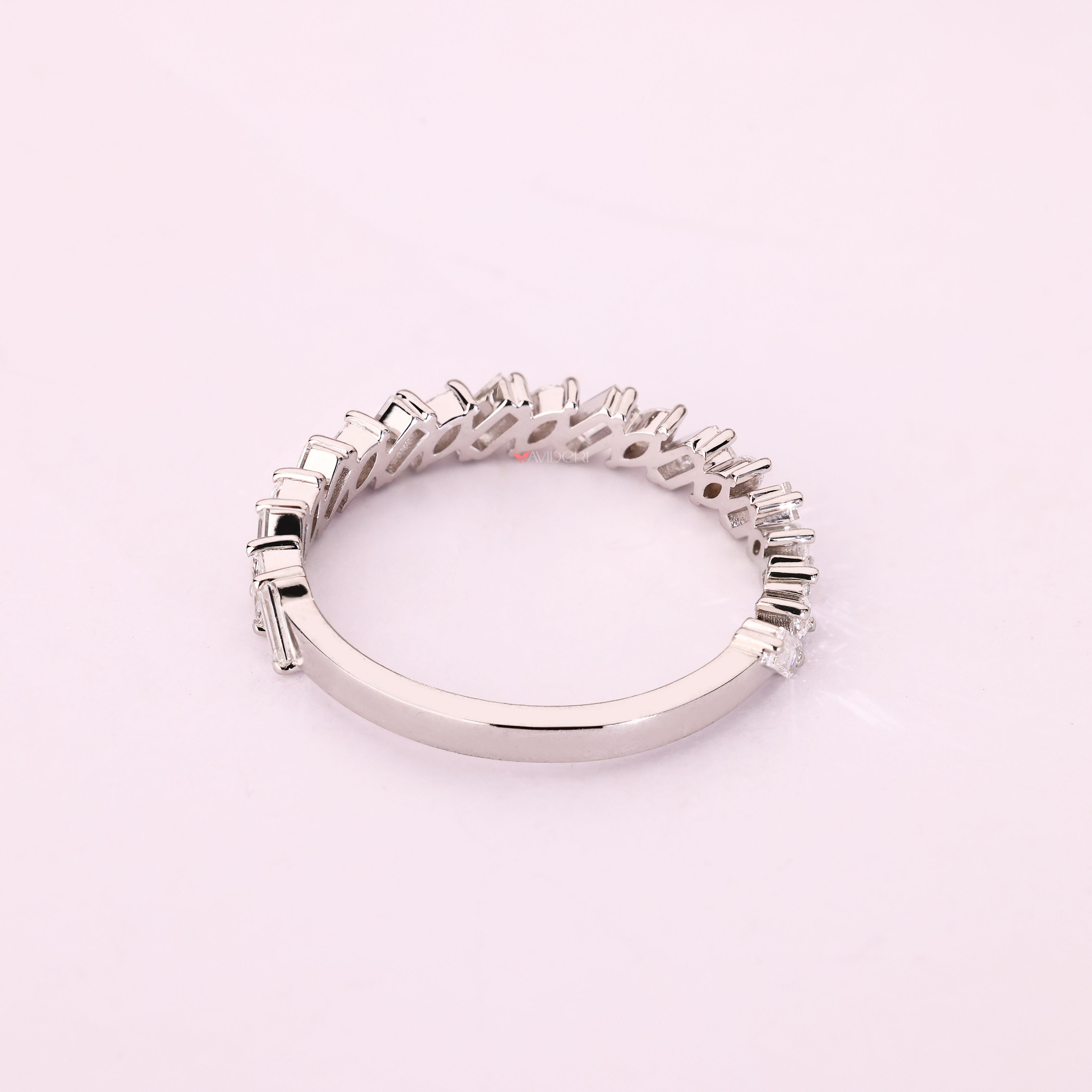 Lab grown diamond band with marquise and baguette cuts
