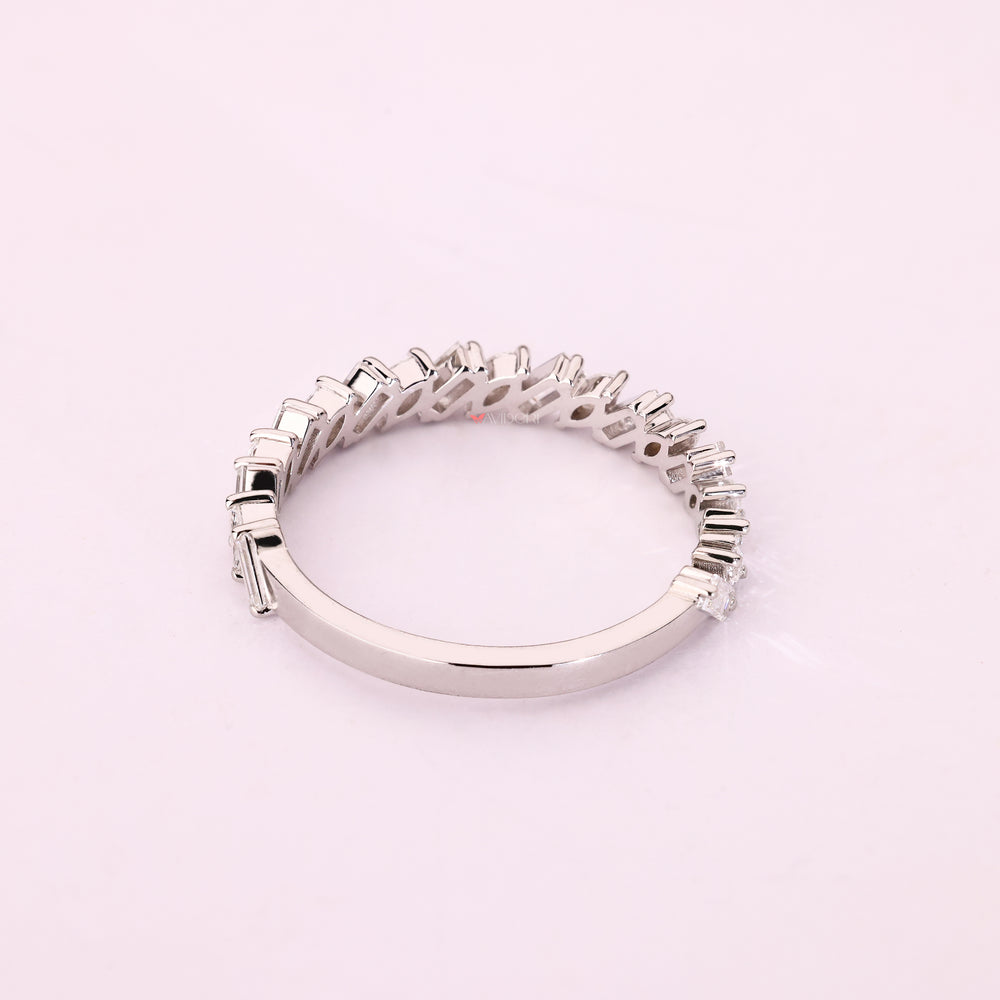 Lab grown diamond band with marquise and baguette cuts
